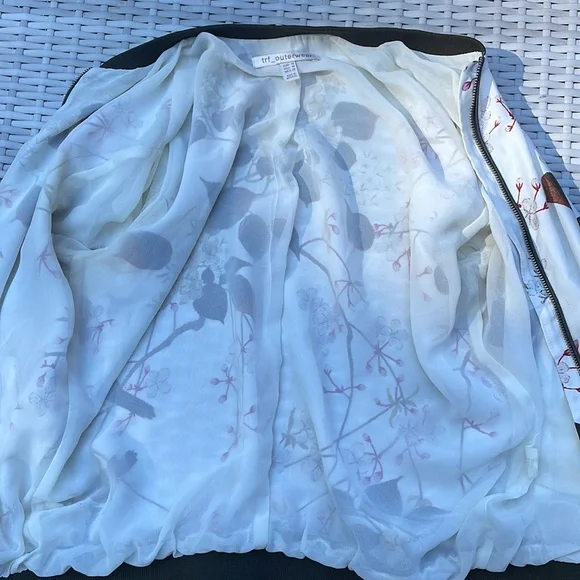 ZARA TRF Outerwear Floral Bomber Jacket Size M - Picture 8 of 12